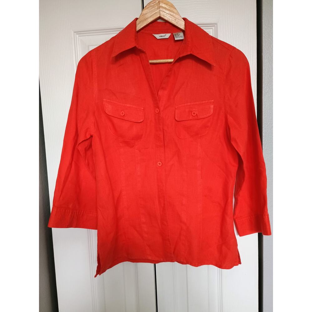 Edwards 100% linen lightweight quiet Luxury breathable Old money spring shirt S